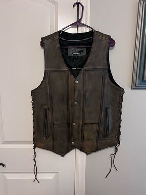 Traditional Motorcycle Vest Calf